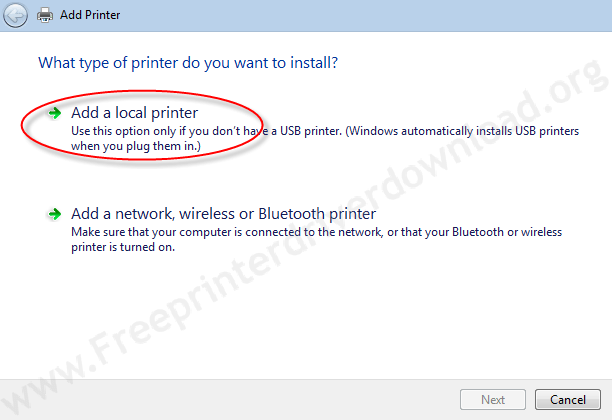Printer Installation Manually 5 Add a Local Printer