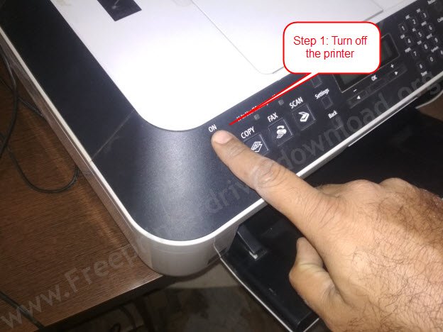turn off the printer to apply power drain