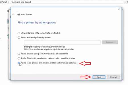 Add Printer Window