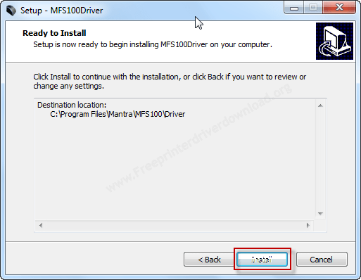 MFS100 driver installation step 2