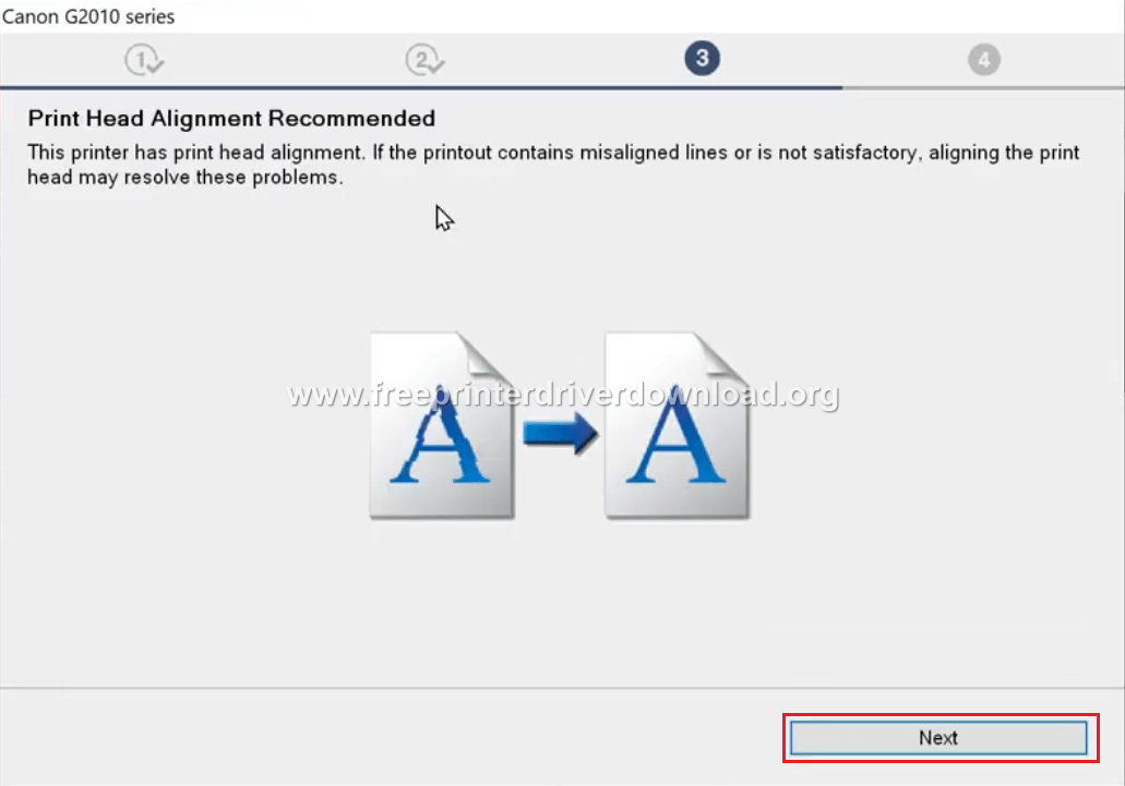 canon g2010 alignment problem