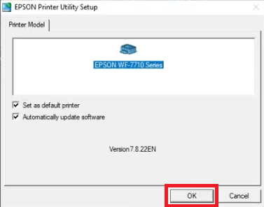 click on the epson 7710 printer icon