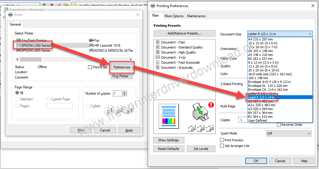 set paper size