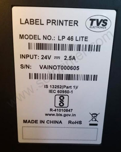 TVS LP 46 Lite Model and Serial Number