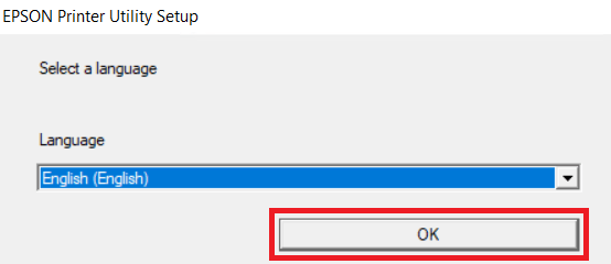 Select Epson L3218 installer language