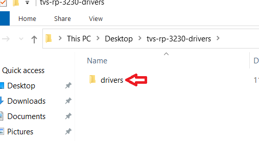 go inside TVS RP 3230 drivers folder