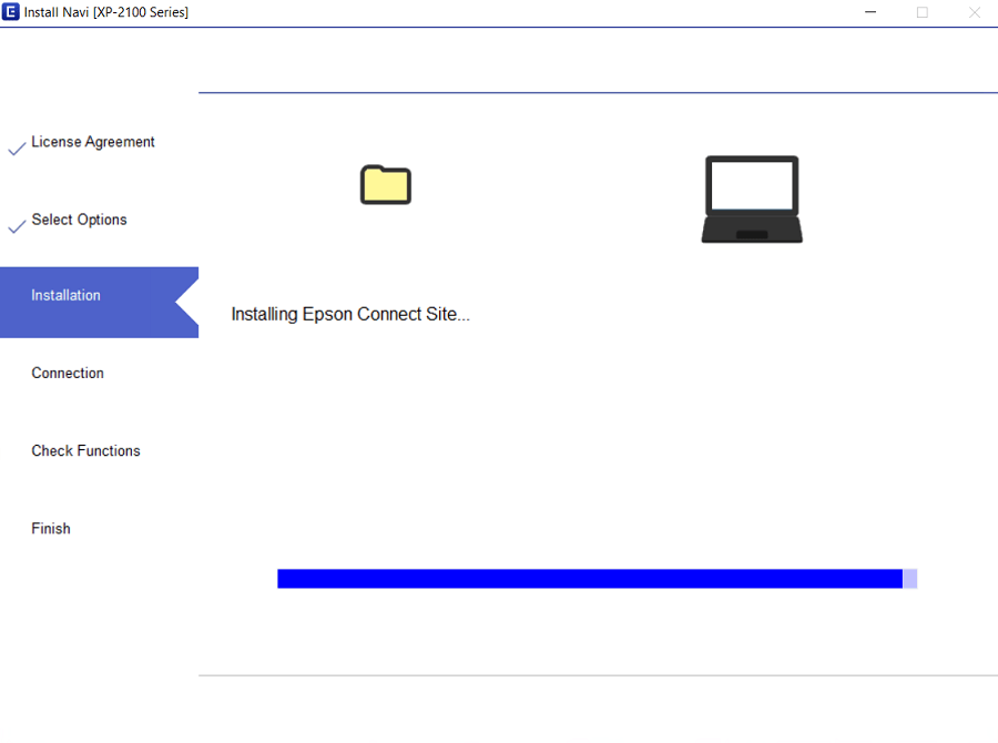 wait Epson XP-2105 driver install