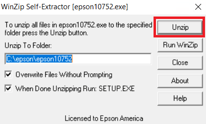unzip the installer files