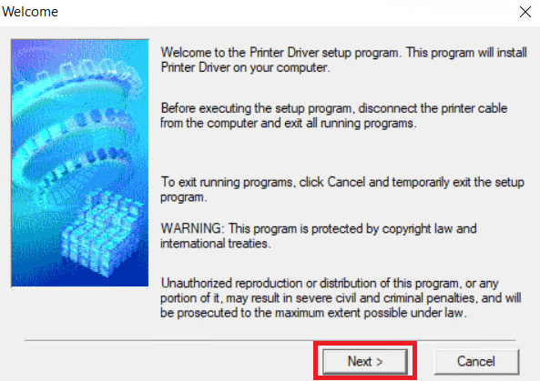 start the driver installation