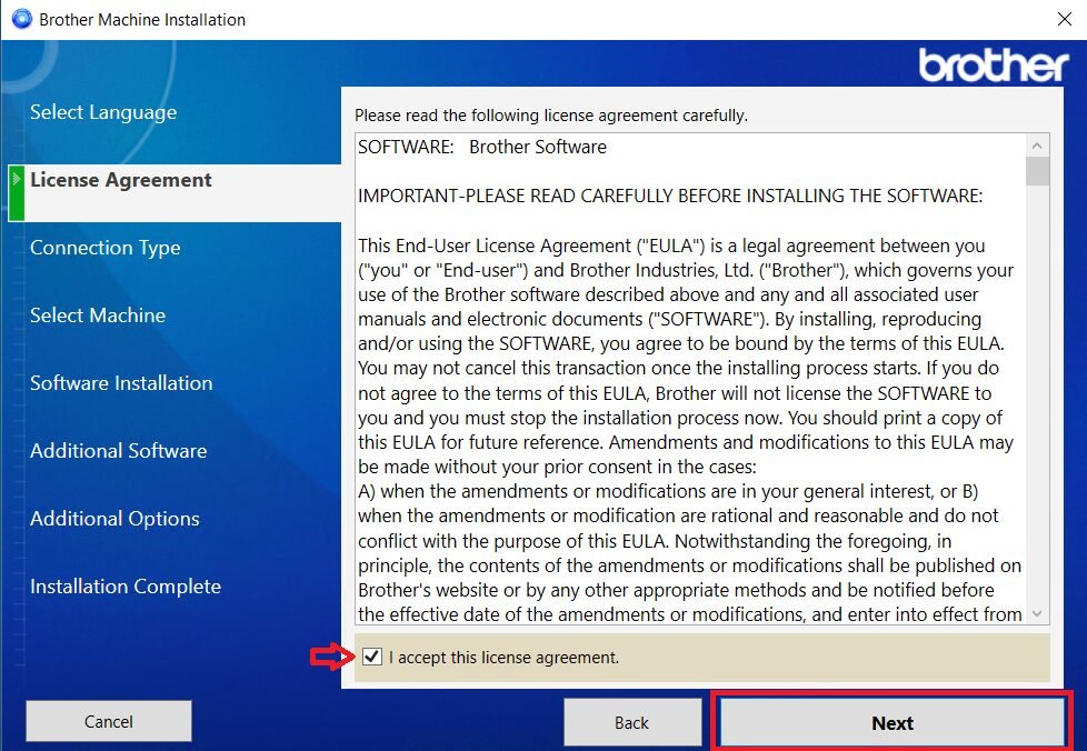 accept the license agreement