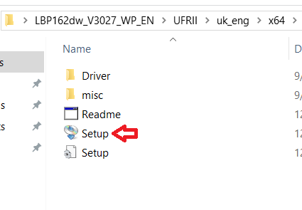 run setup file