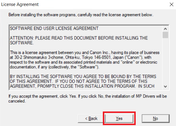 accept the license agreement