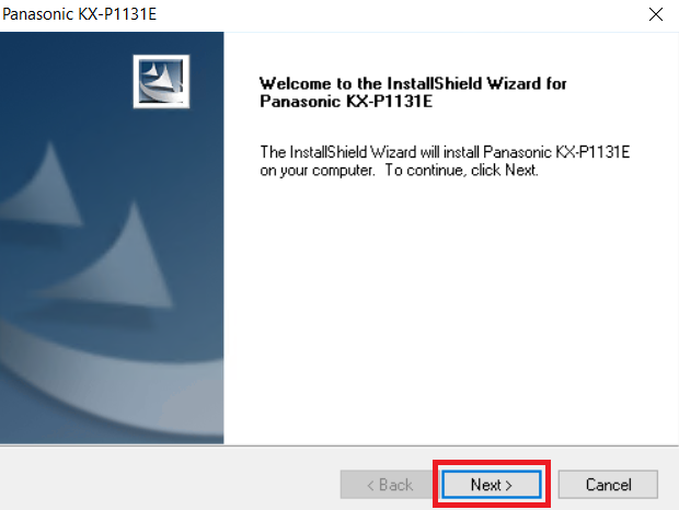start the driver installation