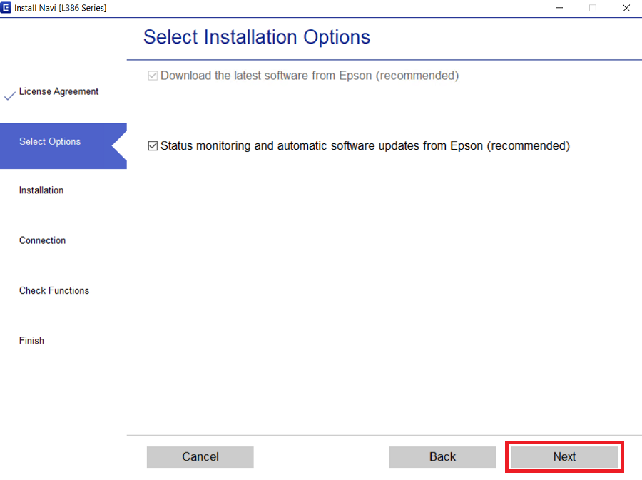 select your preferred options