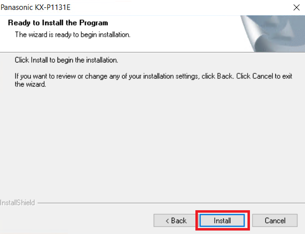 click install to start