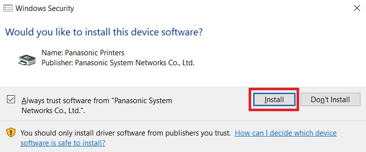 connect Panasonic KX-P1131e printer