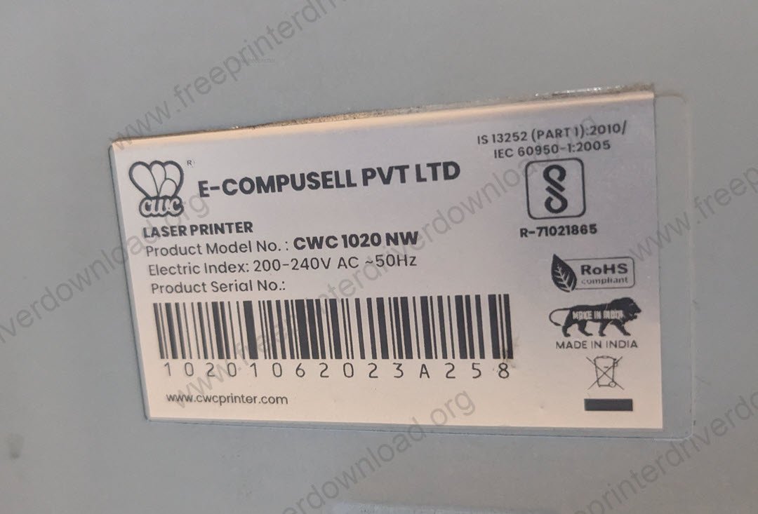 cwc 1020nw printer back side