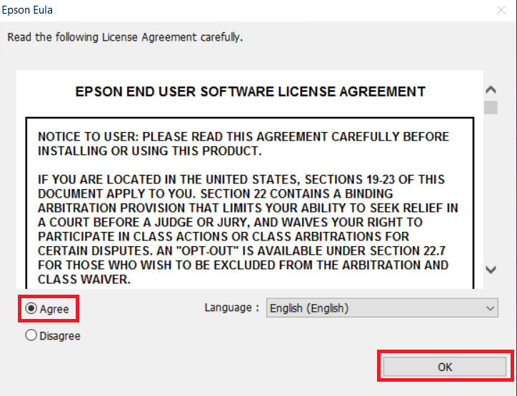 agree with the terms of license agreement