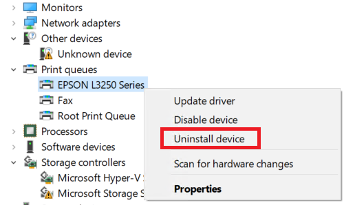 uninstall Epson EcoTank L3251 printer