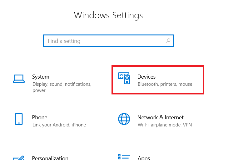 select devices in settings page