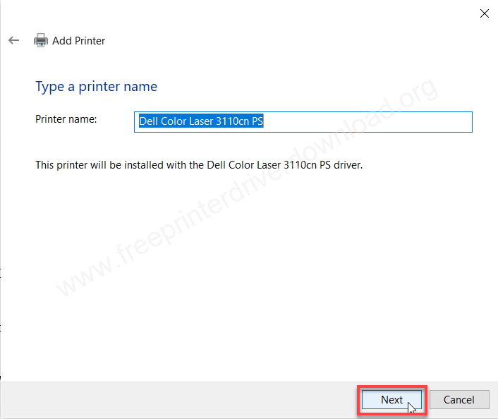 Dell 3110cn printer driver installation step 14 image