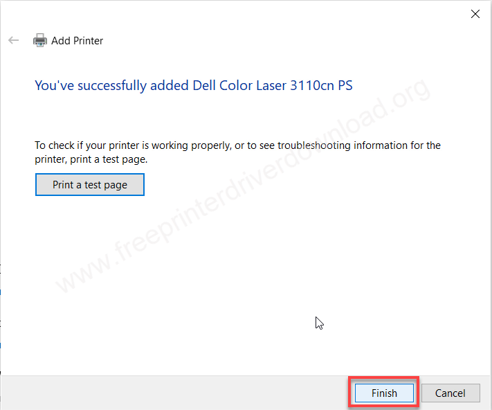 Dell 3110cn printer driver installation step 17 image