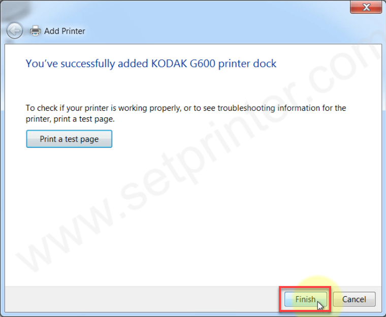 install kodak g600 step 15