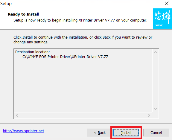 click on install