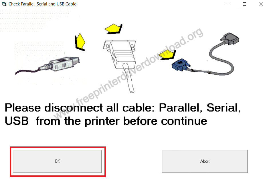 disconnect cables from TVS Speed 40 Plus printer