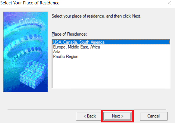 Select your place of residence