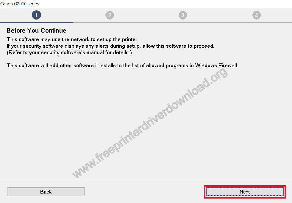 read the information then click next