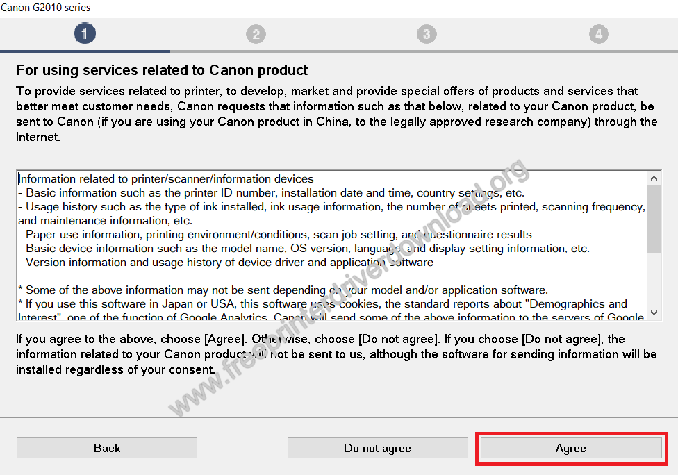 agree to share your printer usage data