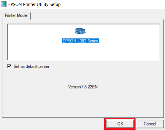 select Epson L382 Series printer