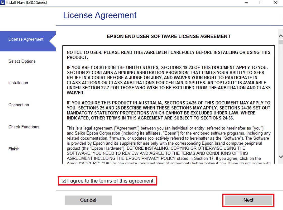 accept the license agreement