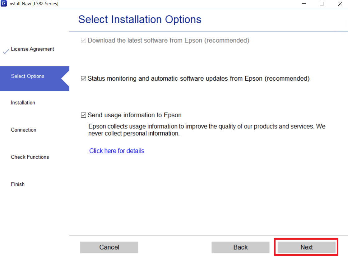 select your preferred installation option