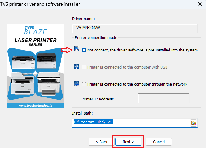 select connection option