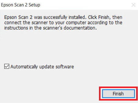 click on finish to close