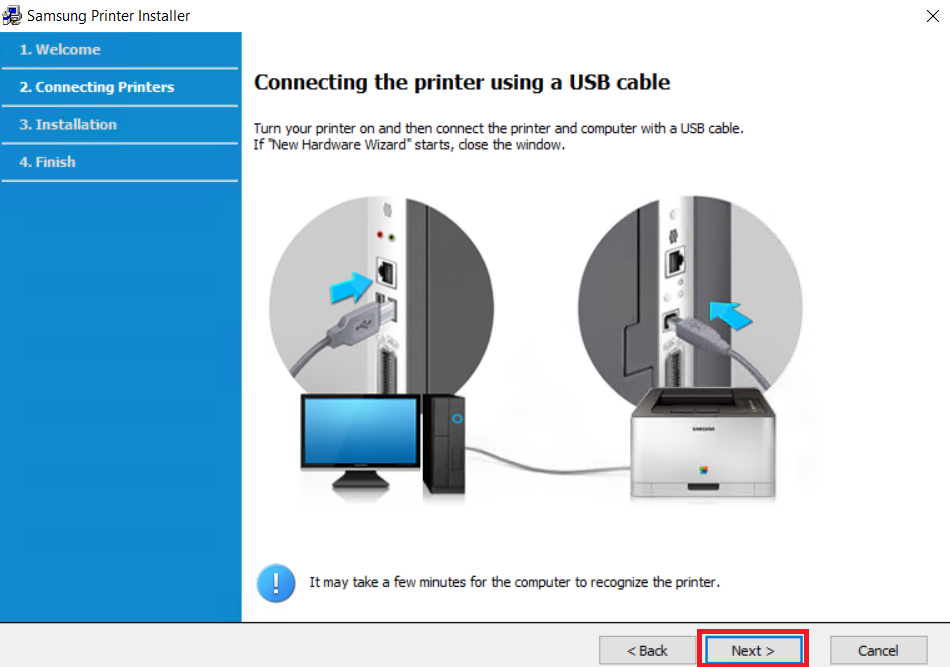 connect Samsung ML-1865 printer