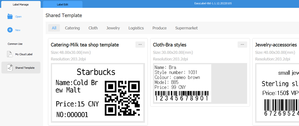 run the label printing software