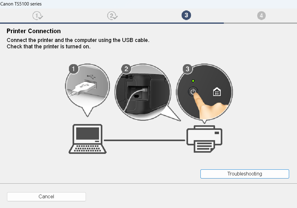 connect Canon PIXMA TS5150 series printer