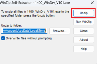 unzip to extract the setup files