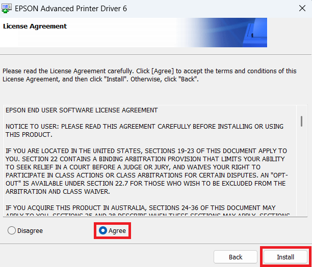 agree with the terms of license agreement