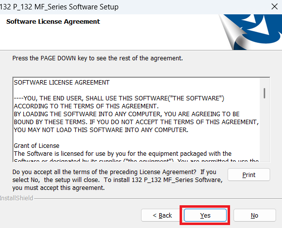 click yes to proceed