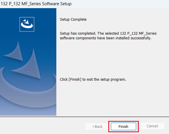 setup is complete click finish