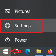 click Start then Settings