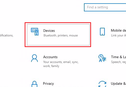click on Devices option