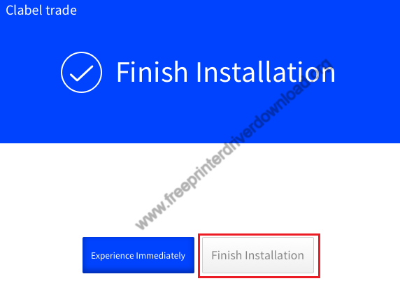 click Finish Installation