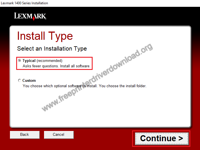 select Typical Installation Type