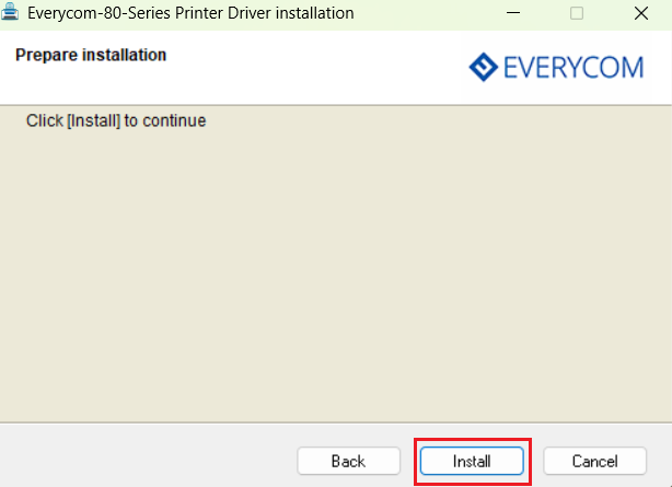 click on Install to begin