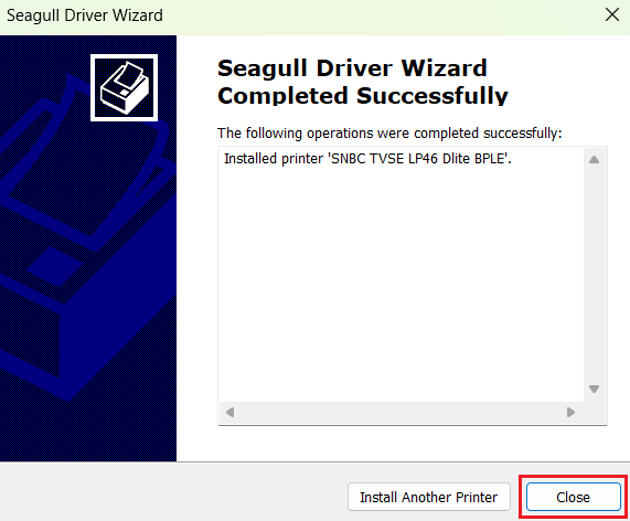 click on Close button